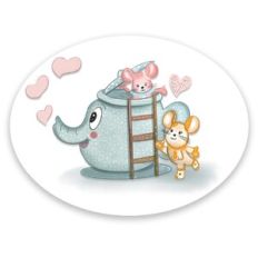 Cute Teapot with mice print n cut sticker