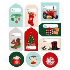 Rustic Farm House Christmas Gift Tags Set 3