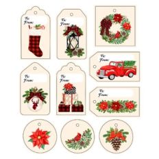 Watercolor Rustic Christmas Gift Tags