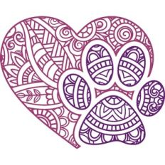 Paw Print with Heart Mandala