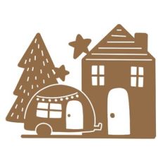Gingerbread Camper House Scene