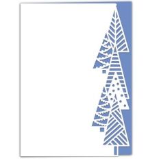 Christmas Tree Forest Lace Edged Card