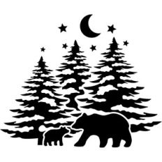 bears and pine trees