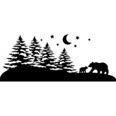 bears wood scenery border