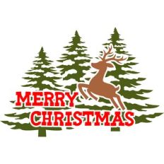 merry christmas and pine trees