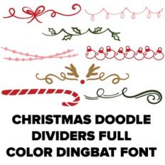 christmas doodle dividers full color dingbat font