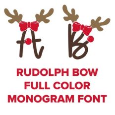 Rudolph bow full color monogram font