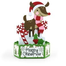Hexagon Pop Up Card Rudolph