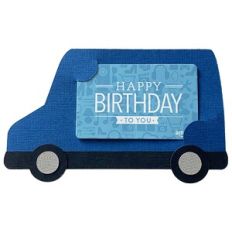 Blue Delivery Truck Gift Card Holder