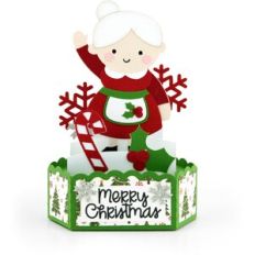 Hexagon Pop Up Card Mrs Claus