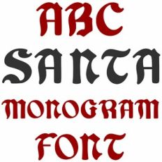 santa monogram font