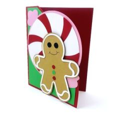 Gingerbread man and Peppermint Twist A2 Card