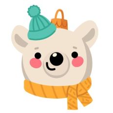 Kawaii Polar Bear Christmas Ornament