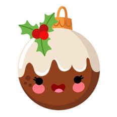 Kawaii Christmas Pudding Ornament