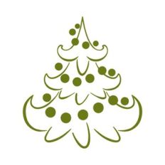 Silhouette Christmas tree with balls