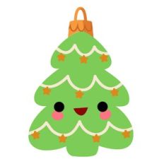 Kawaii Christmas Tree Ornament