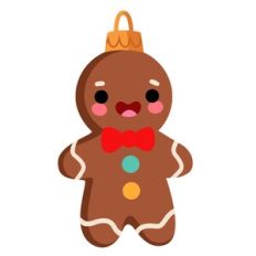 Kawaii Gingerbread man Christmas Ornament