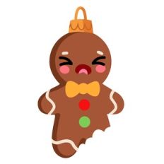 Kawaii Gingerbread Man with Broken Leg