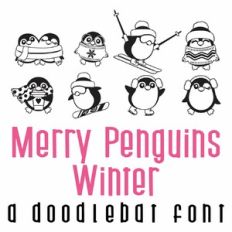 Merry Penguins - Winter Doodlebat Font