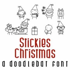 Stickies Christmas Doodlebat Font