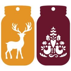 Christmas mason jar tag with deer