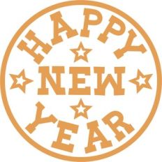 happy new year stars circle