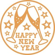 happy new year champagne and stars