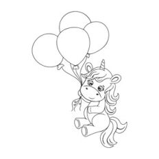 Unicorn with balloons