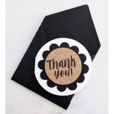 mini flower thank you card and envelope