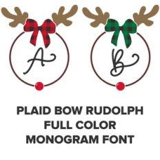 girly rudolph monogram frame full color font