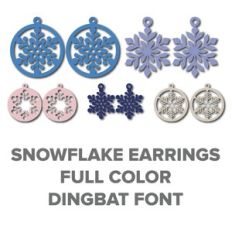SNOWFLAKE EARRINGS FULL COLOR DINGBAT FONT