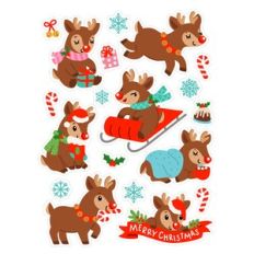 Rudolph the Reindeer Christmas Stickers