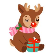 Rudolph the Reindeer Wrapping Christmas Present