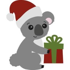 Christmas Koala with Santa Hat