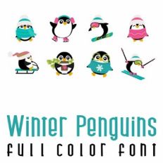 Winter Penguins Full Color Font