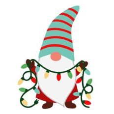 Gnome with Christmas Lights