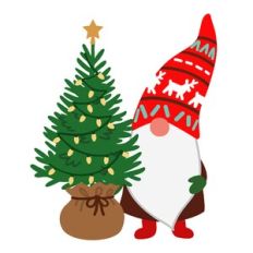 Gnome with Christmas Tree