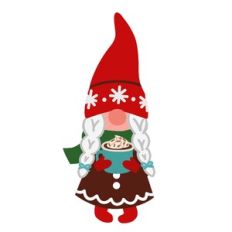 Girl Gnome with Hot Chocolate