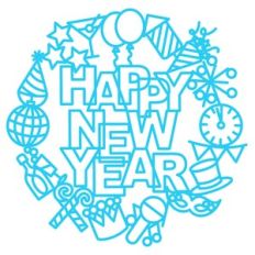 happy new year wreath