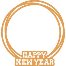 happy new year circle frame