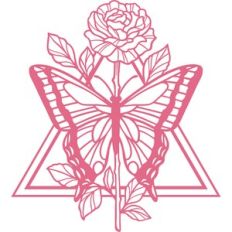 butterfly rose triangle