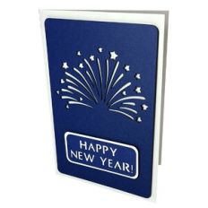 Happy New Year Fireworks Stencil Card