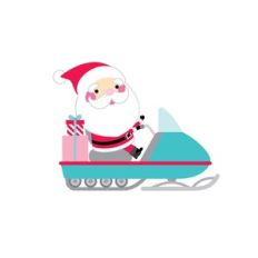 Santa on Snowmobile - Let It Snow