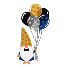 Gnome with New Years Balloons