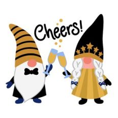 New Years Gnomes Toasting Drinks