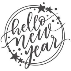 Hello New Year Star Circle Frame