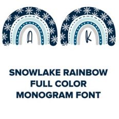 snowflake rainbow full color monogram font