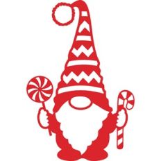 gnome with candy cane and lollipop