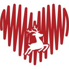 reindeer scribbled heart