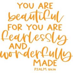 you are beautiful for you are fearfully and wonderfully made